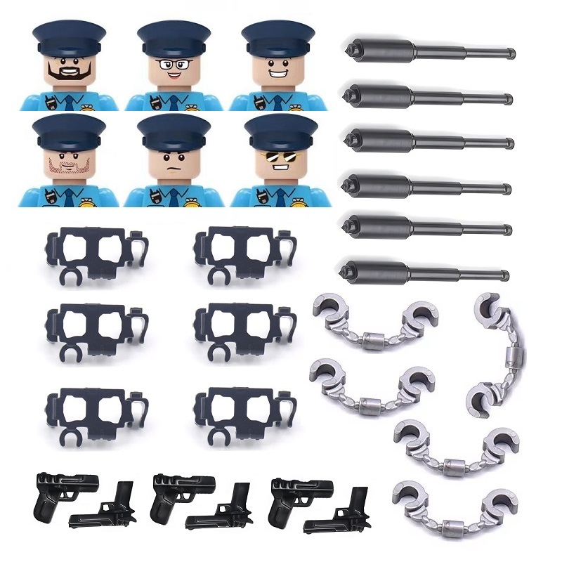 Lego Set Creator - 6PCS/SET US City Police Handcuffs Pistol