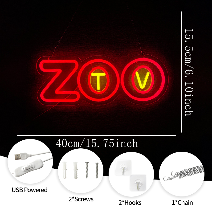 Zoo Tv Neon Sign, Led Letter I - Zoo Party Games ulasan dan harga