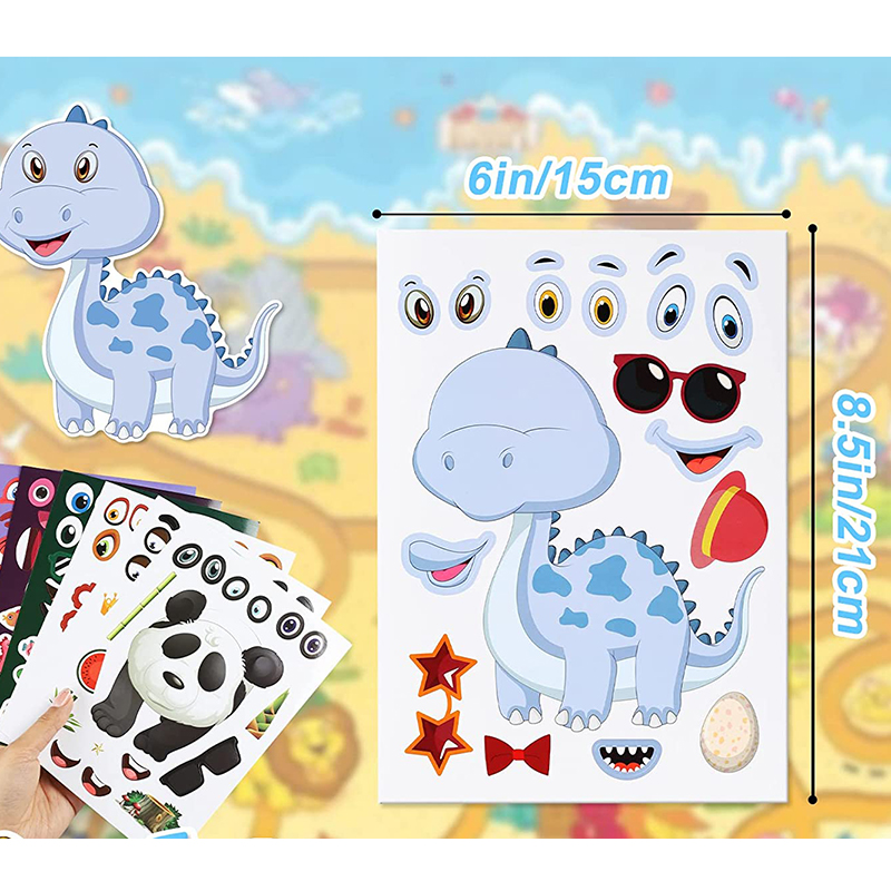 12/24 Sheets Make a Face Stick - Zoo Party Games ulasan dan harga