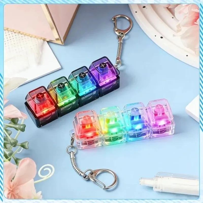 LED Keyboard Keychain Fidget T - Party Games For Adults And Kids ulasan dan harga