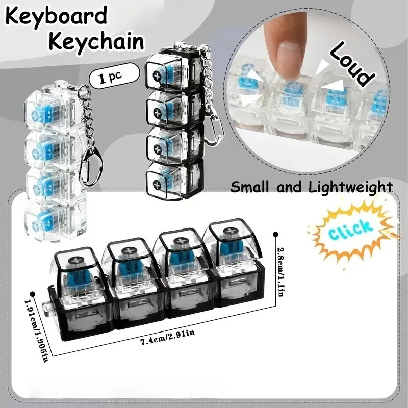 LED Keyboard Keychain Fidget T - Party Games For Adults And Kids ulasan dan harga